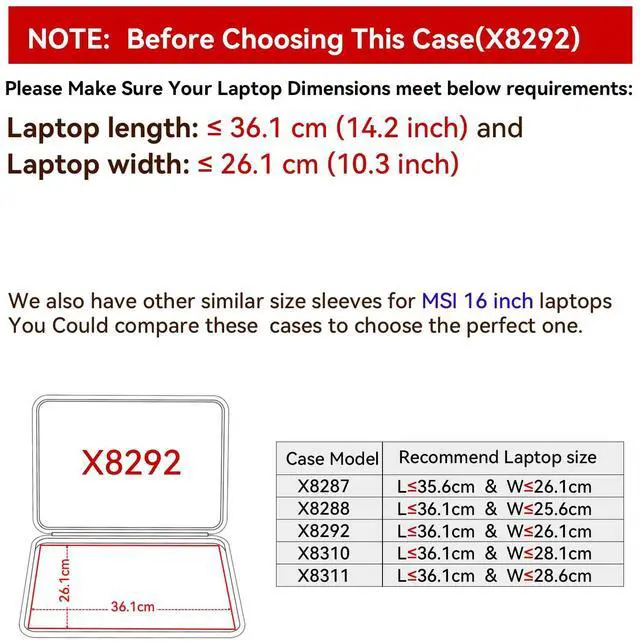 Alt view image 2 of 5 - Smatree Hard EVA Protective Sleeve Compatible for 16 inch MSI Summit E16 FlipEvo/Flip, Summit E16 AI Evo/Studio, Prestige 16 Studio/Evo/Prestige 16, Creator M16/CreatorPro M16 HX C14V Laptop (X8292)