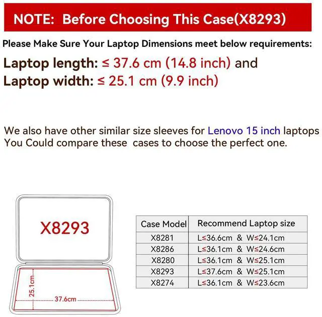Alt view image 2 of 5 - Smatree Hard EVA Protective Sleeve Case Compatible for 15 inch Lenovo ThinkPad P15 Gen 2 Mobile Workstation, for 15 inch Lenovo ThinkPad T15g Gen 2 Waterproof Sleeve (X8293)