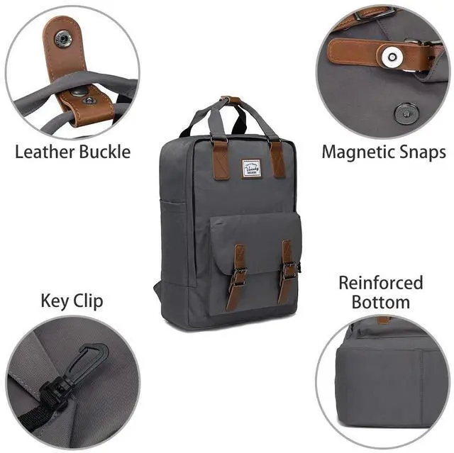 Alt view image 4 of 5 - VASCHY Unisex-Adult (Luggage only) Daypack Backpacks, Dark Gray, One_Size