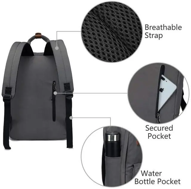 Alt view image 5 of 5 - VASCHY Unisex-Adult (Luggage only) Daypack Backpacks, Dark Gray, One_Size