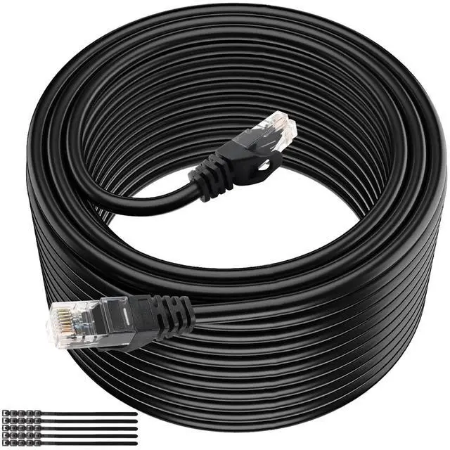 Main image of Tainston Cat6 Ethernet Cable 200ft,Heavy Duty Internet Cable,Support Cat6/Cat5e/Cat5 with 25 Ties-Black.