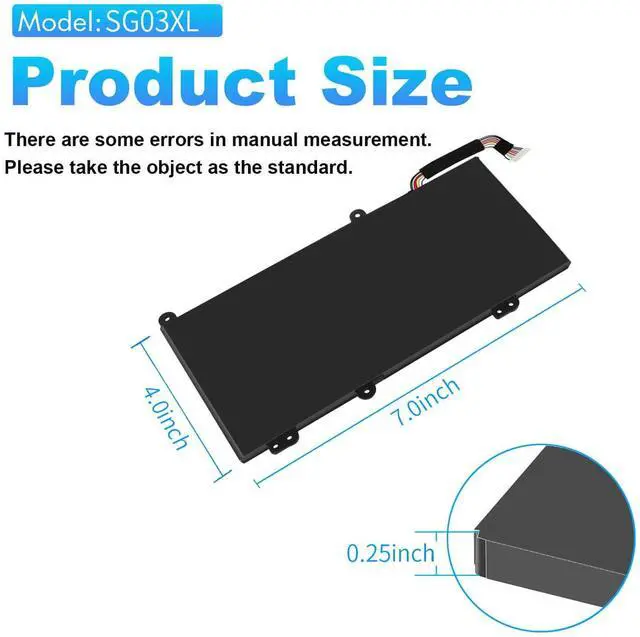 Alt view image 3 of 5 - SG03XL 849048-421 Battery for HP Envy M7 M7-U009DX M7-U109DX 17T-U000 CTO 17-U273CL 17-U275CL 17-U163CL 17-U177CL HSTNN-LB7E HSTNN-LB7F W2K88UA W2K91UA W2K93UA 849315-856 849314-850 849315-850 41.5Wh