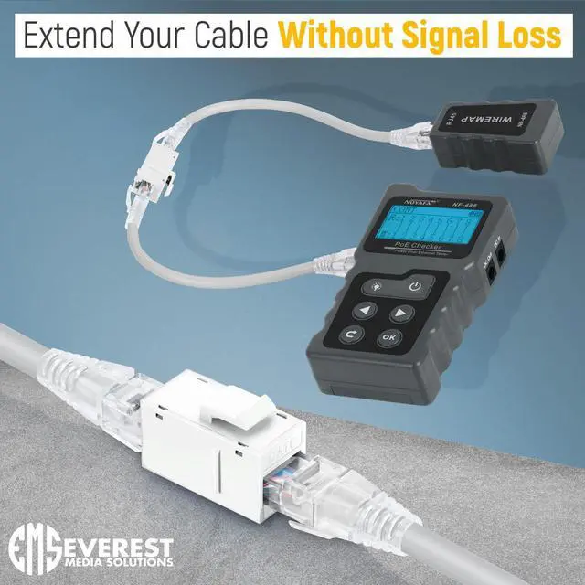 Alt view image 4 of 5 - Everest 48-Pack Cat6 RJ45 Keystone Coupler - Female to Female - Cat 6 Couplers - Ethernet Cable Extender