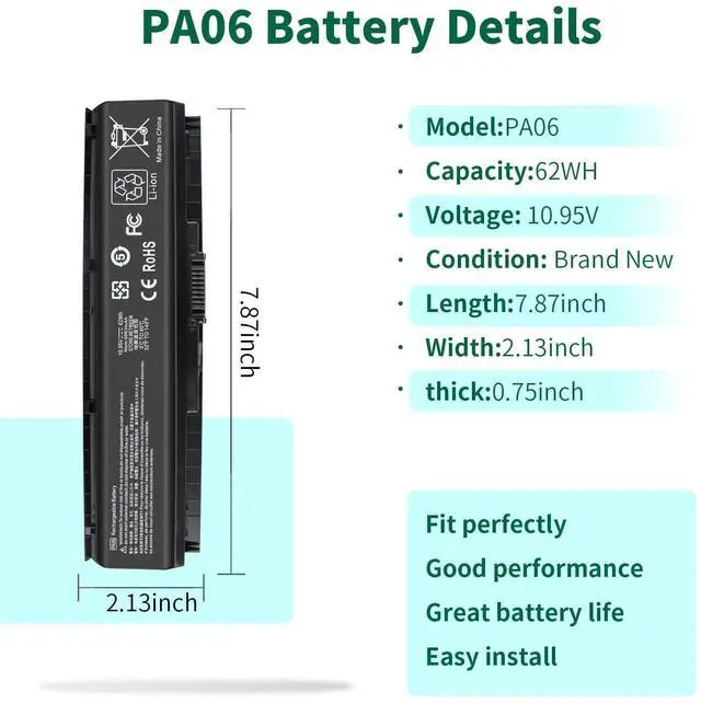 Alt view image 2 of 5 - PA06 849911-850 Laptop Battery for HP Omen 17 17-w 17-ab200 17t-ab00 17-w200 Series 17-w053dx 17-w253dx 17-w033dx 17-ab011nl 849571-221 849571-241 PA06062 HQ-TRE HSTNN-DB7K - 12 Months Warranty
