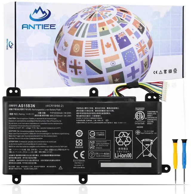 Main image of ANTIEE AS15B3N Laptop Battery for Acer Predator 15 G9-591 G9-591G G9-592 G9-592G G9-593 Predator 17 G5-793 G9-791 G9-791G G9-792 G9-792G G9-793 Predator 17X GX-791 GX-792 21X GX21-71 G9000 4ICR19/66-2