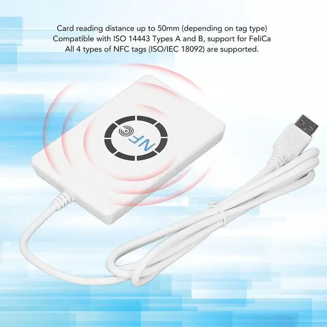 Alt view image 5 of 5 - USB NFC Smart IC Card Reader Writer Copier Duplicator Contactless 13.56MHz 424kbps Compatible with ISO 14443 types A and B for NFC Tags