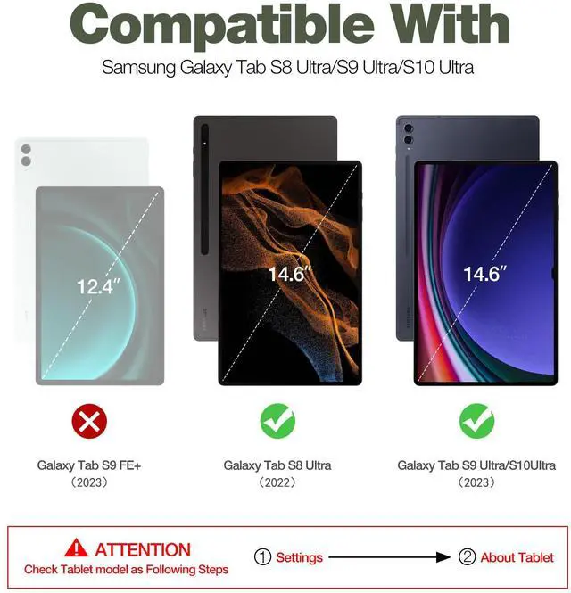 Alt view image 2 of 5 - Dexnor Case for Samsung Galaxy Tab S10 Ultra (2024), S9 Ultra(2023), S8 Ultra(2022) 14.6 Inch, [Built in Screen Protector & Kickstand] with Pen Holder Heavy Duty Shockproof Protective Cover - Blue