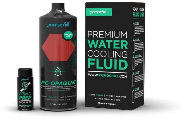 Alt view image 2 of 3 - PrimoChill Opaque Computer WaterCooling Fluid - Pre-Mix (32oz) - Powder Red