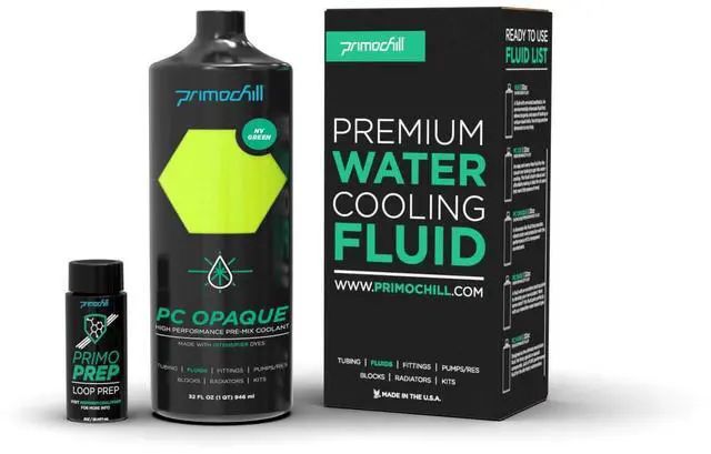 Alt view image 2 of 3 - PrimoChill Opaque Computer WaterCooling Fluid - Pre-Mix (32oz) - UV NV Green