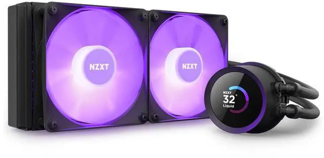 Alt view image 4 of 5 - NZXT Kraken 240 RGB - 240mm AIO CPU Liquid Cooler - Customizable 1.54" Square LCD Display for Images, Performance Metrics - High-Performance Pump - 2 x F120 RGB Core Fans - Black