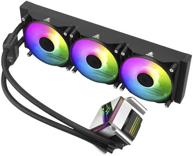 Alt view image 4 of 5 - SEGOTEP KL-360 Desktop AIO Liquid CPU Cooler - TDP 320W - 360mm Radiator - 3x120 ARGB Fans with 70mm Built-in PWM Pump Head Fan - Separate Water Pump - Support LGA 1700/1200 & AM5/AM4 - Black Color