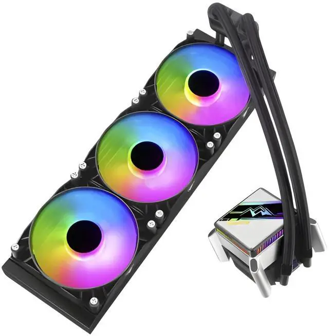 Alt view image 5 of 5 - SEGOTEP KL-360 Desktop AIO Liquid CPU Cooler - TDP 320W - 360mm Radiator - 3x120 ARGB Fans with 70mm Built-in PWM Pump Head Fan - Separate Water Pump - Support LGA 1700/1200 & AM5/AM4 - Black Color