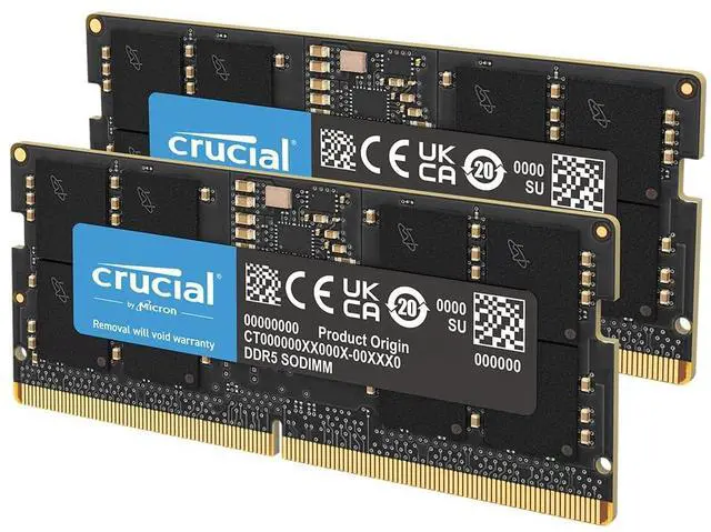 Main image of Crucial 64GB DDR5 RAM, 5600MHz (or 5200MHz or 4800MHz) Laptop Memory Kit, SODIMM 262-Pin, Compatible with 13th Gen Intel Core and AMD Ryzen 6000 - CT2K32G56C46S5