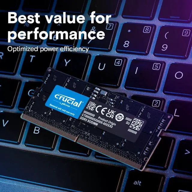 Alt view image 5 of 5 - Crucial 64GB DDR5 RAM, 5600MHz (or 5200MHz or 4800MHz) Laptop Memory Kit, SODIMM 262-Pin, Compatible with 13th Gen Intel Core and AMD Ryzen 6000 - CT2K32G56C46S5