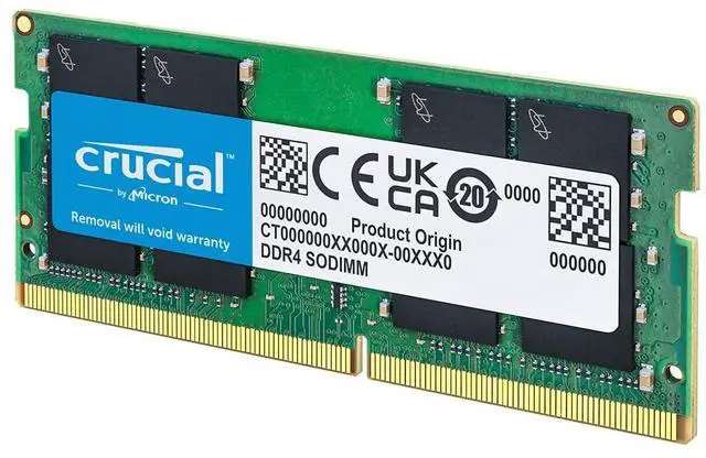 Main image of Crucial 32GB DDR4 RAM 3200MHz (PC4-25600), Downclockable to 2933/2666MHz Laptop Memory, SODIMM 260-Pin CL22, Compatible with 13th Gen Intel Core and AMD Ryzen 7000 - CT8G4SFRA32A
