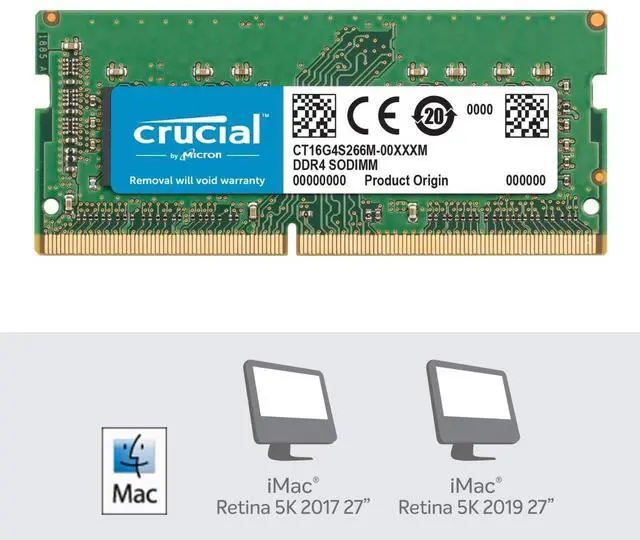 Alt view image 2 of 4 - Crucial 16GB DDR4-2666 SODIMM for Mac