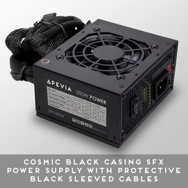 Alt view image 2 of 5 - Apevia SFX-AP500W Mini ITX Solution/Micro ATX/SFX 500W Power Supply