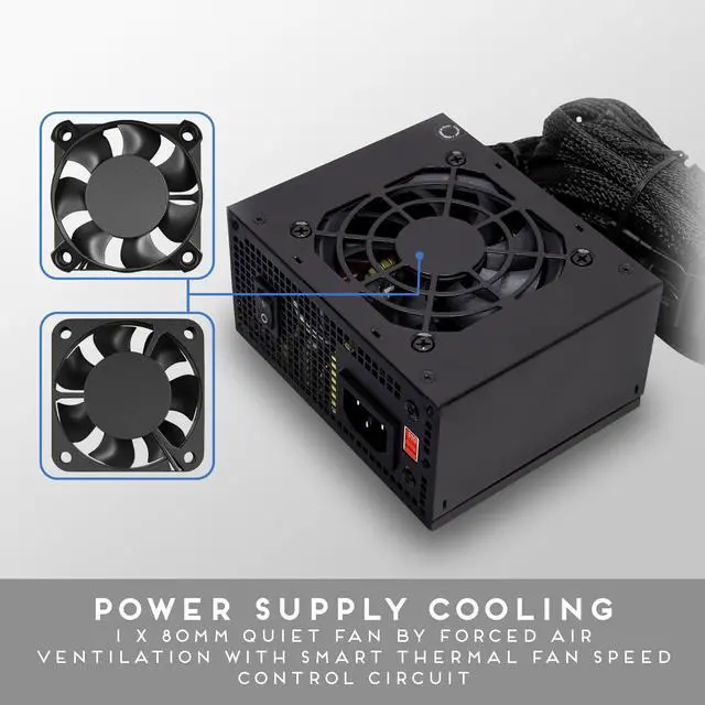 Alt view image 5 of 5 - Apevia SFX-AP500W Mini ITX Solution/Micro ATX/SFX 500W Power Supply
