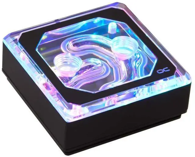 Main image of Alphacool Eisblock XPX Aurora Edge CPU Water Block, Digital RGB, Black/Plexi