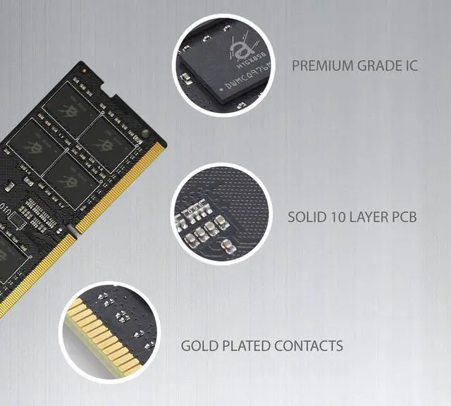 Alt view image 4 of 5 - Adamanta 16GB (1x16GB) DDR4 2133Mhz PC4-17000 SODIMM 2Rx8 CL15 1.2v Non-ECC Unbuffered Notebook DRAM RAM