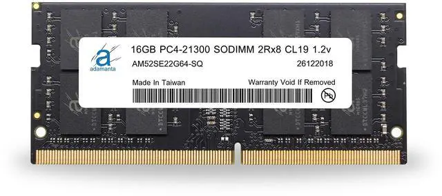 Main image of Adamanta 16GB (1x16GB) Laptop Memory Upgrade Compatible for HP Omen 15 DDR4 2666Mhz PC4-21300 SODIMM 2Rx8 CL19 1.2v RAM DRAM