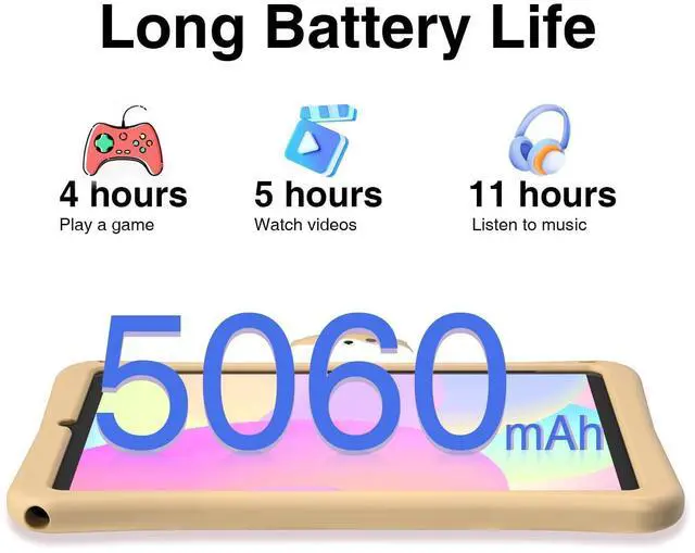Alt view image 5 of 5 - DOOGEE T20 Mini Kids Tablet Android 13 Tablet 8.4 Inch Tablet for Kids, 9GB+128GB/TF 1TB Octa Core, Toddler Tablet with 5060mAh, 13MP+5MP Camera, BT 5.0, WiFi, OTG-Yellow