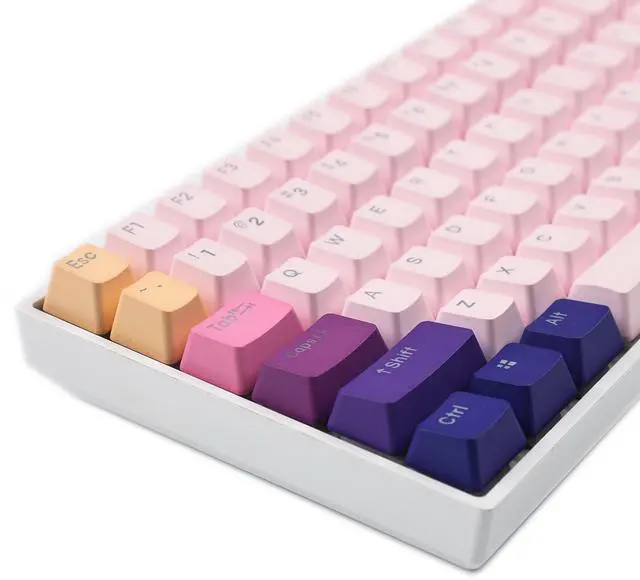 Alt view image 3 of 5 - YMDK 108 122 Double Shot Backlit Lavender PBT Shine Through OEM Profile Keycaps for MX Mechanical Keyboard 61 87 104