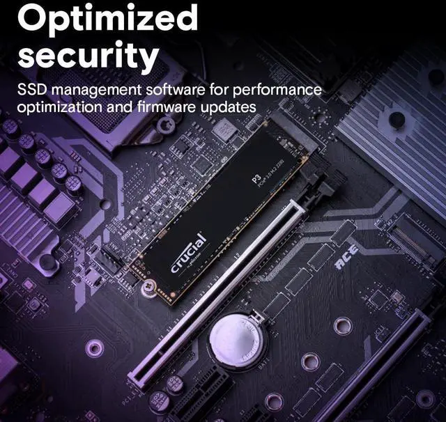 Alt view image 5 of 5 - Crucial P3 1TB PCIe Gen3 3D NAND NVMe M.2 SSD, up to 3500MB/s - CT1000P3SSD8