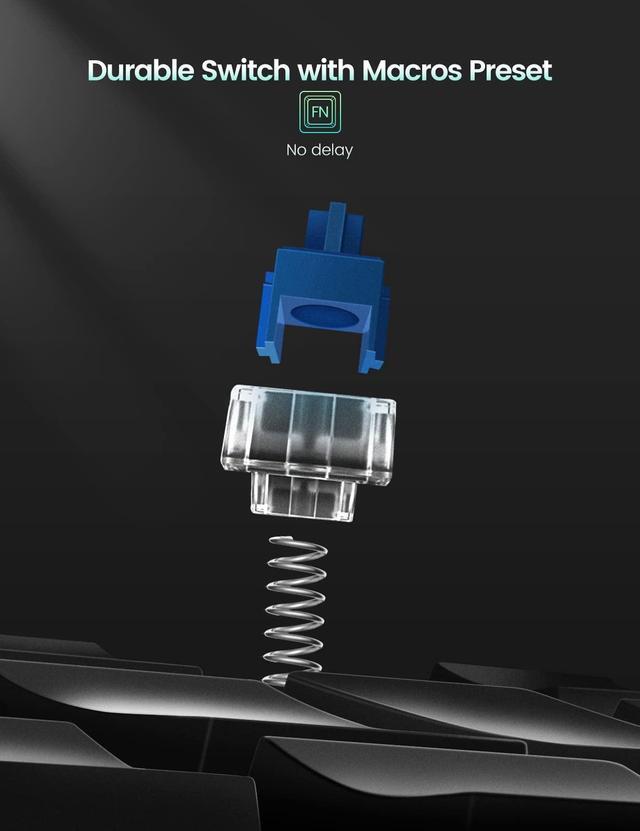 Alt view image 5 of 5 - Vaydeer One-Handed Mechanical Keyboard Support NKRO, Hotkeys, One-Click Start,9 Fully Programmable Keys with Floating Window and Macro Multifunctional Keypad for iOS,Windows, Gift Idea for Him/Her
