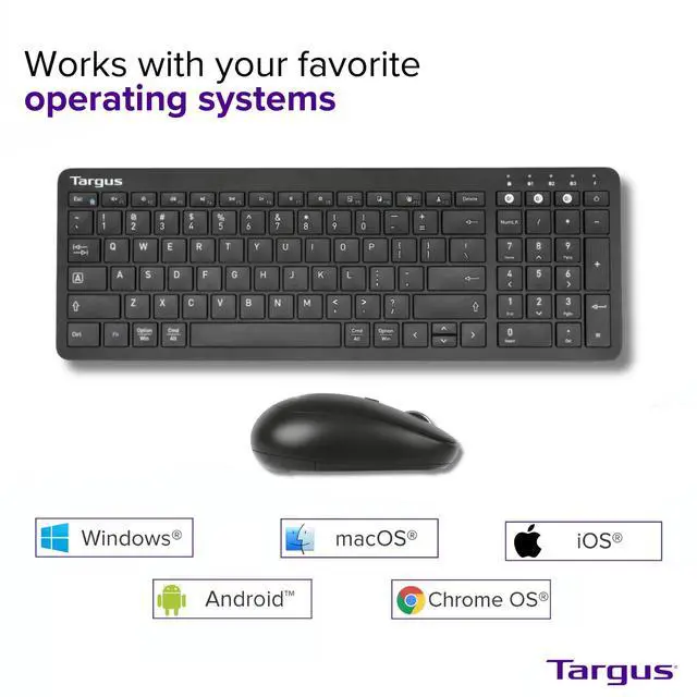 Alt view image 4 of 5 - Targus Midsize Multi-Device Bluetooth Keyboard and Mouse Bundle - Compatible with Chrome OS, Windows, macOS, iOS, and Android (AKM619AMUS)