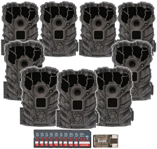 Main image of Stealth Cam Browtine 14MP Camera (9-Pack) Bundle with 32GB Memory Card (9-Pack) and Card Reader (21 Items)