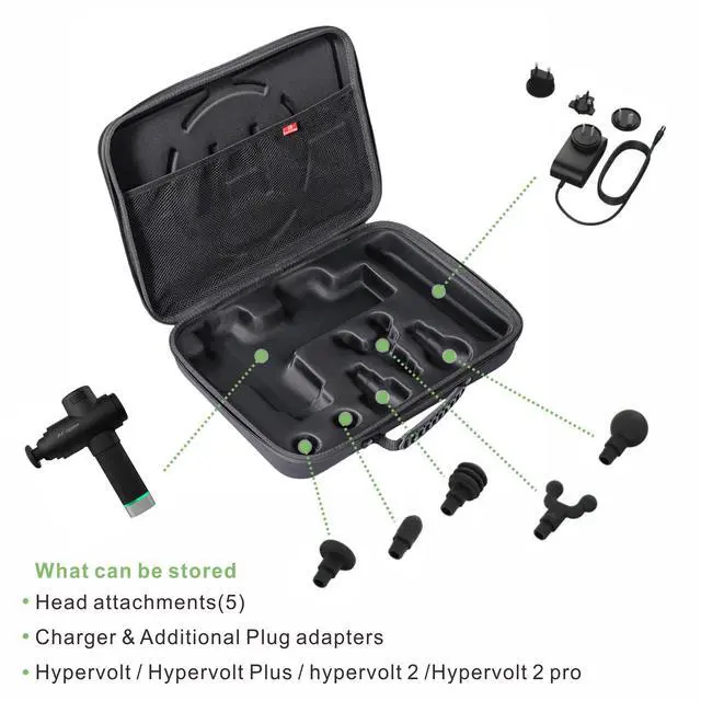 Alt view image 4 of 5 - BUBM Carrying Case Compatible with Hypervolt 2 Pro,Travel Storage Organizer compatible with Hypervolt Plus Hard Shell Bag Massage Gun Device Holder