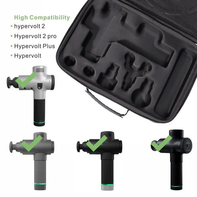 Alt view image 2 of 5 - BUBM Carrying Case Compatible with Hypervolt 2 Pro,Travel Storage Organizer compatible with Hypervolt Plus Hard Shell Bag Massage Gun Device Holder