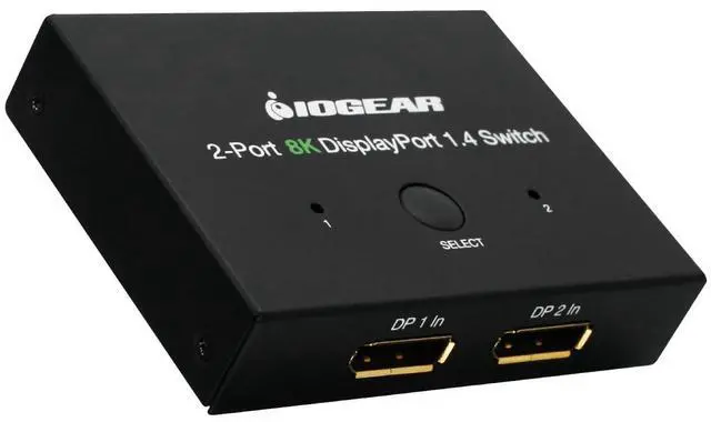 Main image of IOGEAR DisplayPort 1.4 Switcher 8K 60Hz - 2 Port Converter 2 in to 1 Out - HD Audio - GDP14SW2