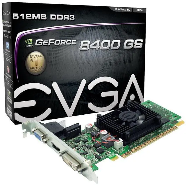 Main image of EVGA 512-P3-1300-LR GeForce 8400 GS 512 MB DDR3 PCI Express 2.0 DVI/HDMI/VGA Graphics Card