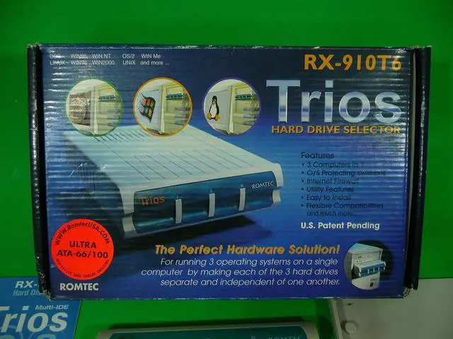 Alt view image 2 of 5 - Romtec Trios Rx-910t6 Manual Boot Selector Switch for 3 EIDE Hd