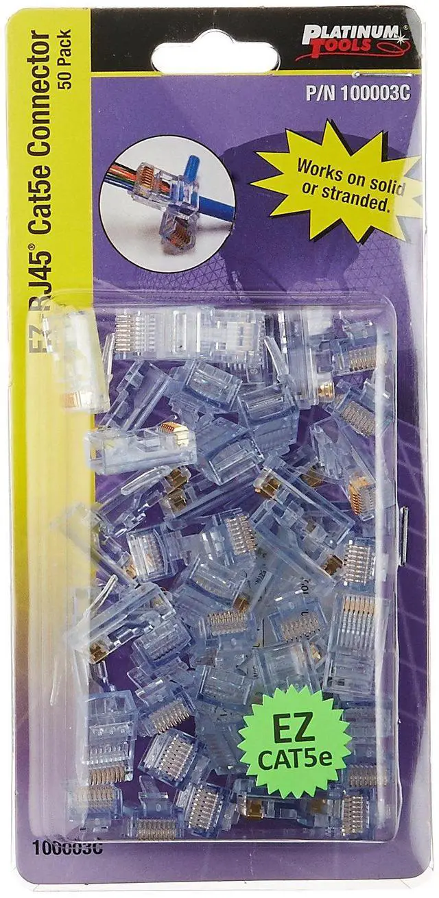 Alt view image 2 of 4 - Platinum Tools 100003C Ez-Rj45 Cat5-5E Connectors, Blue
