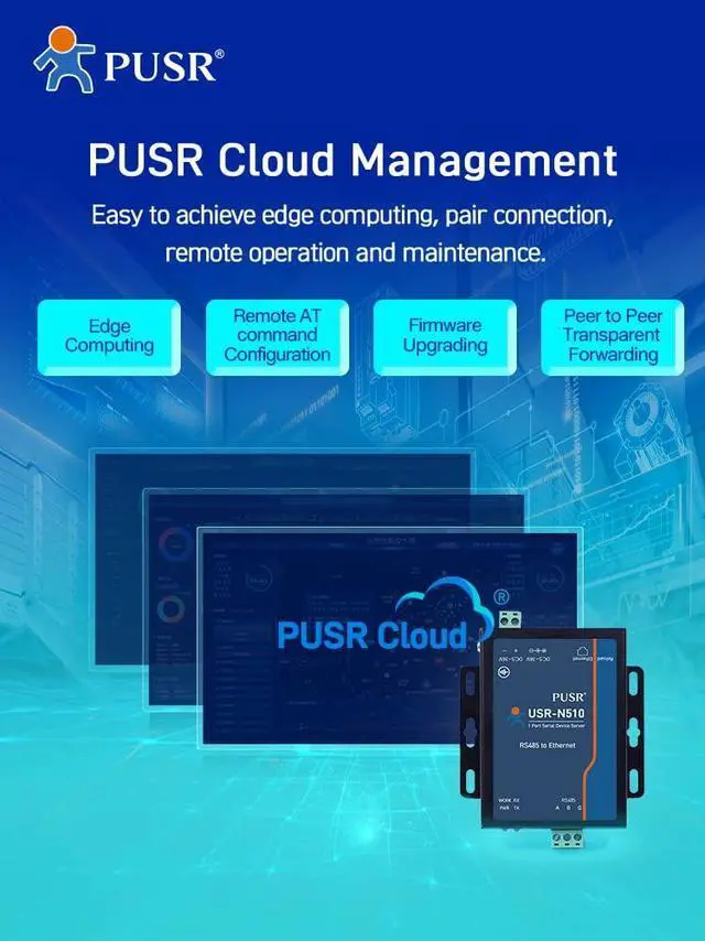 Alt view image 5 of 5 - PUSR RS485 Serial to Ethernet Converter MQTT TCP to RTU Gateway 1 Port USR-N510