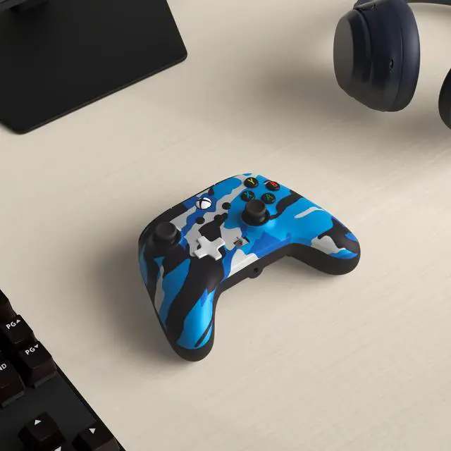 Alt view image 2 of 5 - PowerA Enhanced Wired Controller for Xbox Series X|S - Metallic Blue Camo, gamepad, wired video game controller, gaming controller, Officially Licensed for Xbox