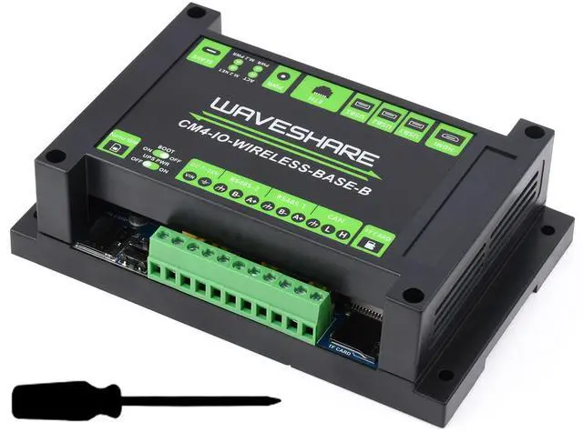 Main image of waveshare Industrial IoT 5G/4G/LoRa Wireless Expansion Board with UPS Module for Raspberry Pi Compute Module 4 Lite/eMMC Series, with CSI/HDMI/USB/Gigabit Ethernet/CAN / RS485 / M.2 B Key Interfaces