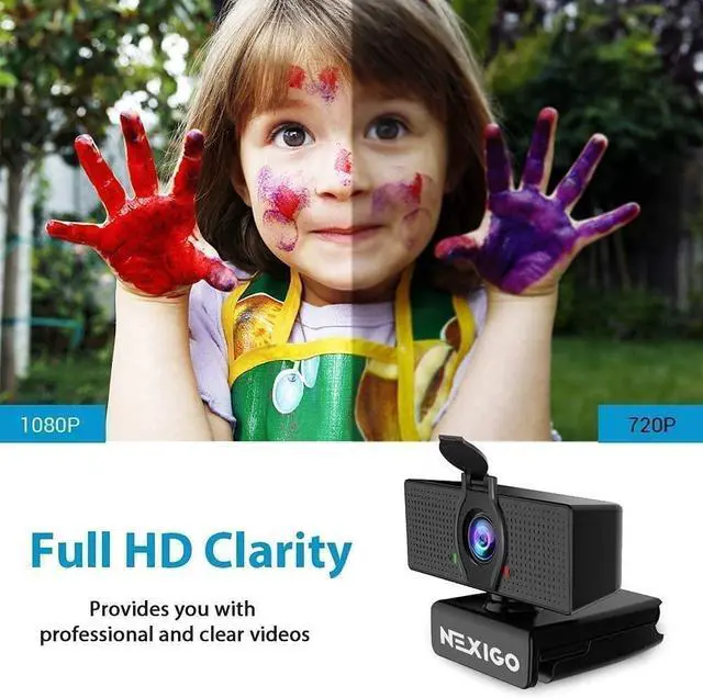 Alt view image 4 of 5 - NexiGo 1080P Business Webcam Kits, N60 HD Web Camera with Microphone and Privacy Cover, Software Control, Lightweight Mini Tripod, Extendable Stand, for Zoom/Skype/Teams