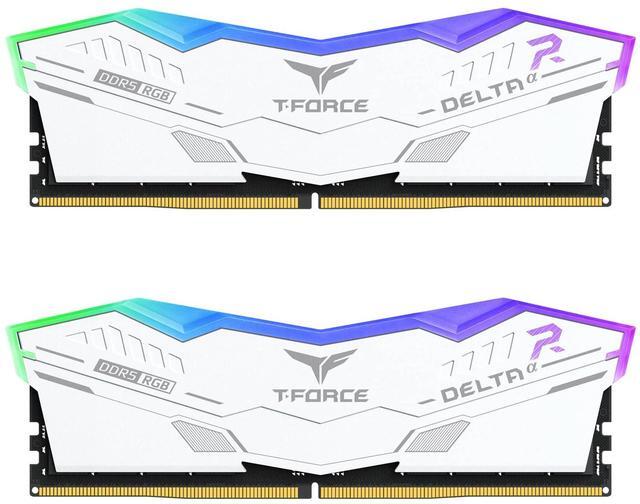 Main image of TEAMGROUP T-Force Delta Alpha RGB DDR5 Ram 32GB Kit (2x16GB) 6000MHz (PC5-48000) CL38 Intel XMP 3.0 & AMD Expo Compatible Desktop Memory Module Ram White - FF8D532G6000HC38ADC01