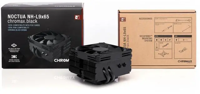 Alt view image 4 of 5 - Noctua NH-L9x65 chromax.Black, Premium Low-Profile CPU Cooler (65mm, Black)