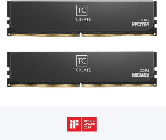 Alt view image 2 of 5 - TEAMGROUP T-Create Classic 10L DDR5 64GB Kit (2 x 32GB) 5600MHz (PC5-44800) CL46 Hynix IC Desktop Memory Module Ram, Supports Both Intel & AMD - CTCCD564G5600HC46DC01, Black-UDIMM