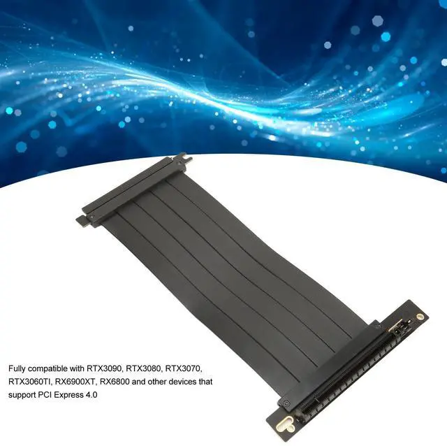 Alt view image 2 of 5 - ASHATA PCIE 4.0 X16 Riser Cable, GPU Graphics Card Extension Cable, High Speed Flexible 90 Degree Right Angle PCIE Port GPU Graphics Card Extension Cable (60cm)