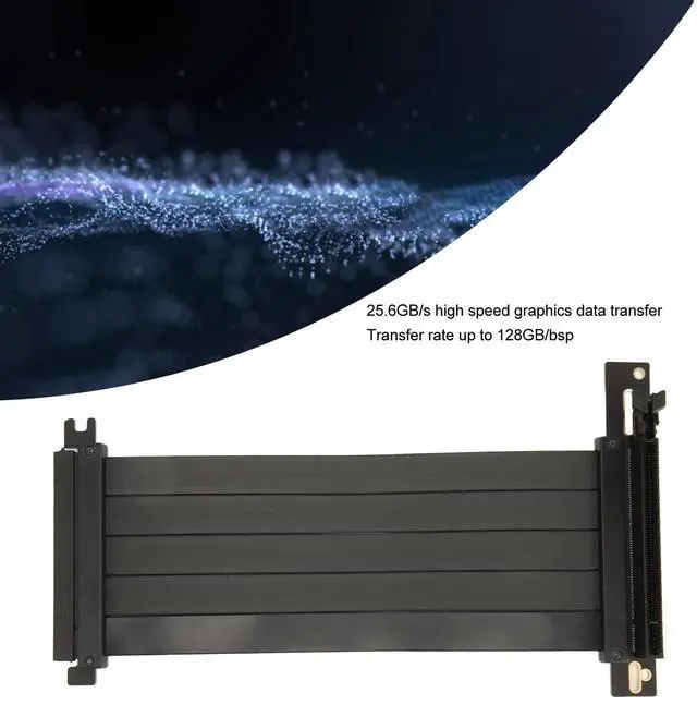 Alt view image 3 of 5 - ASHATA PCIE 4.0 X16 Riser Cable, GPU Graphics Card Extension Cable, High Speed Flexible 90 Degree Right Angle PCIE Port GPU Graphics Card Extension Cable (60cm)