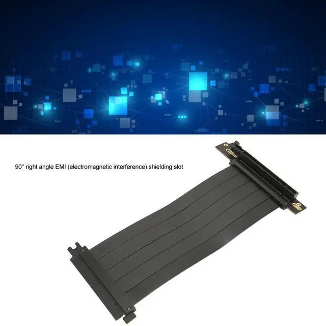 Alt view image 4 of 5 - ASHATA PCIE 4.0 X16 Riser Cable, GPU Graphics Card Extension Cable, High Speed Flexible 90 Degree Right Angle PCIE Port GPU Graphics Card Extension Cable (60cm)
