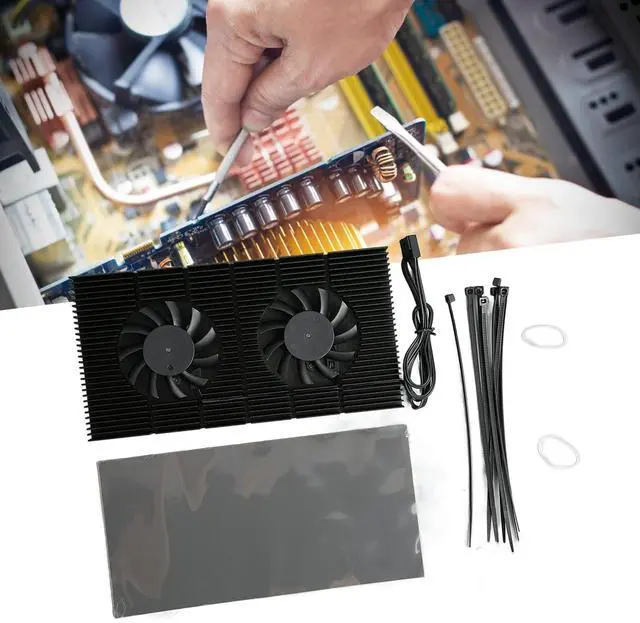 Alt view image 5 of 5 - GPU Backplate Radiator, Aluminum Alloy Graphics Card Backplane Heatsink 4 Pin Backplane Memory Cooler for RTX3090 3080 3070