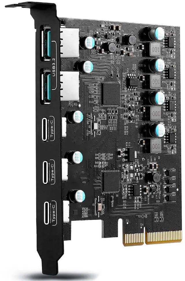 Main image of YEELIYA PCIe USB 3.2 Gen 2 Expansion Card (3x USB-C & 2x USB-A) for Desktop PC - Windows 10/8/7 & Mac OS