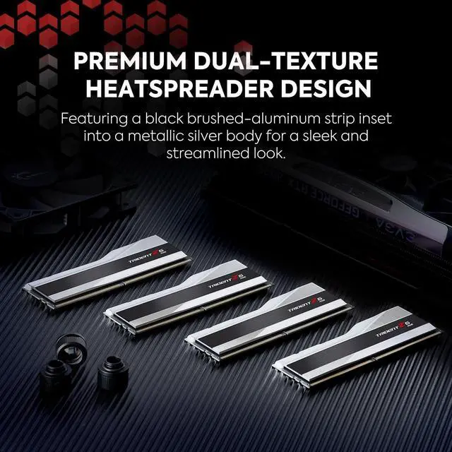 Alt view image 4 of 5 - G.SKILL Trident Z5 RGB Series (Intel XMP 3.0) DDR5 RAM 64GB (2x32GB) 6400MT/s CL32-39-39-102 1.40V Desktop Computer Memory UDIMM - Metallic Silver (F5-6400J3239G32GX2-TZ5RS)